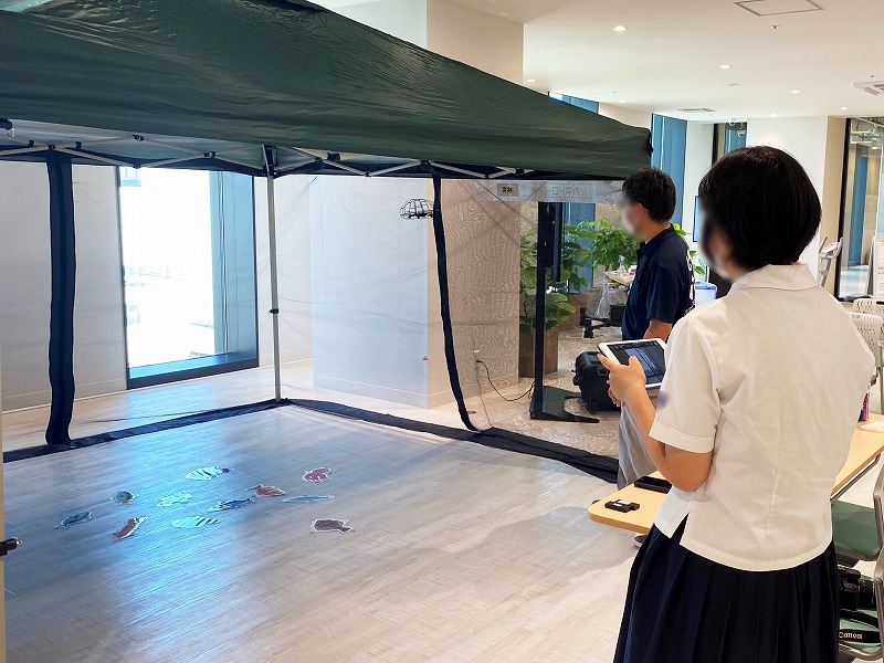 「センテラス天文館eスポーツフェス」トイドローン体験「ドローンで魚釣り」