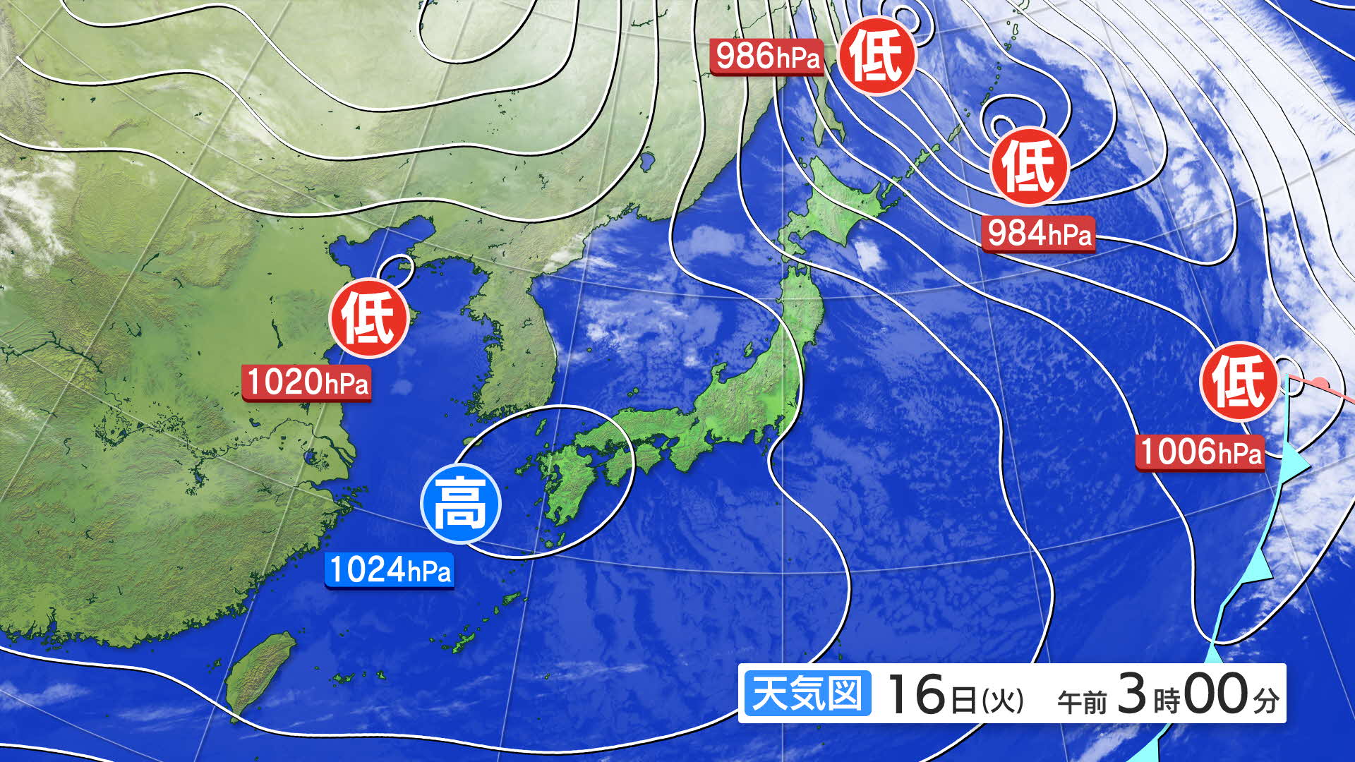 ひまわり＋天気図画像